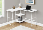 L Shape Computer Desk with Storage Shelves