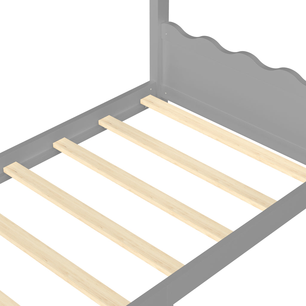 Twin House Floor Bed with Support Slats
