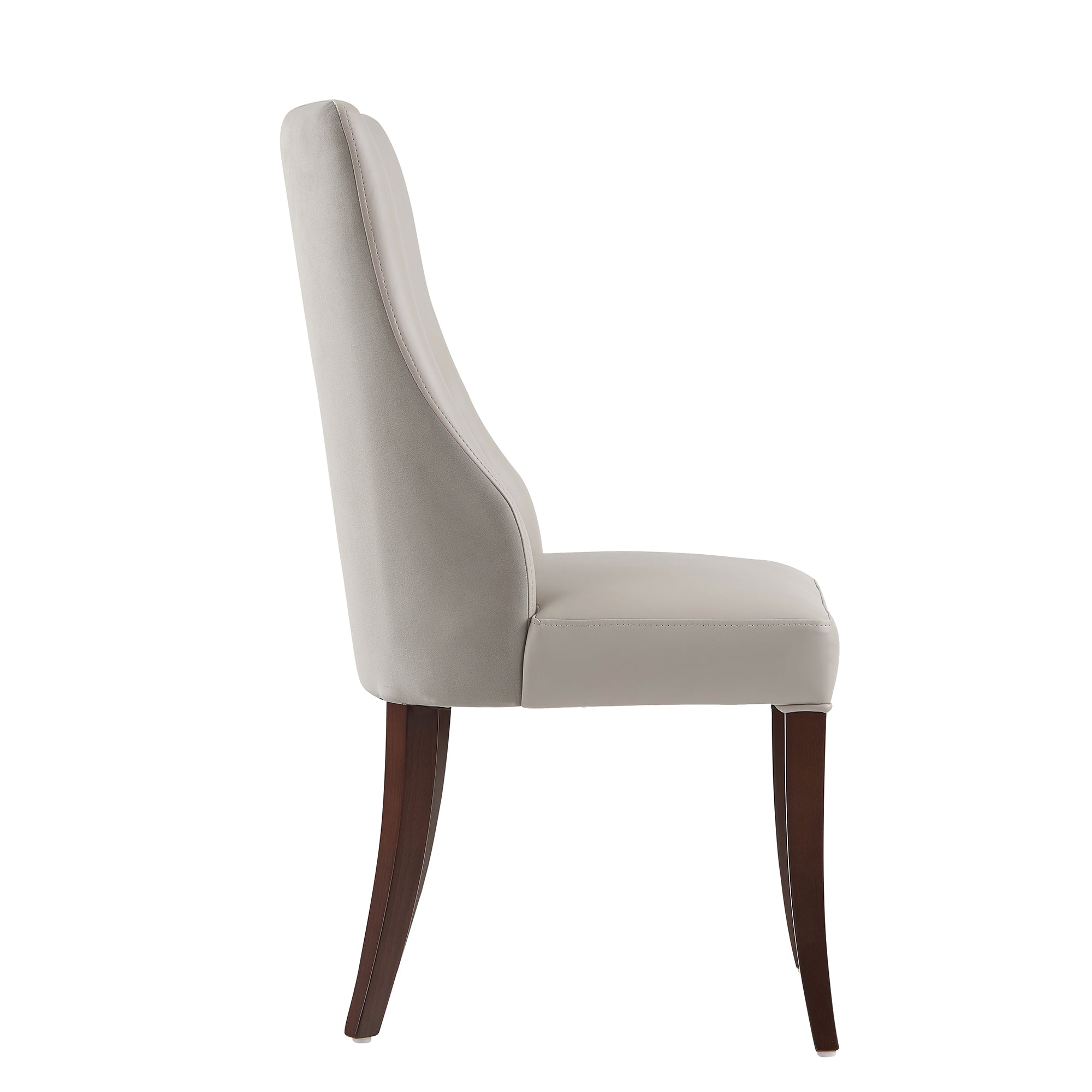 Connie Wood Vegan Leather and Velvet Dining Chair