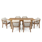 7 Pieces Acacia Wood Outdoor Dining Set