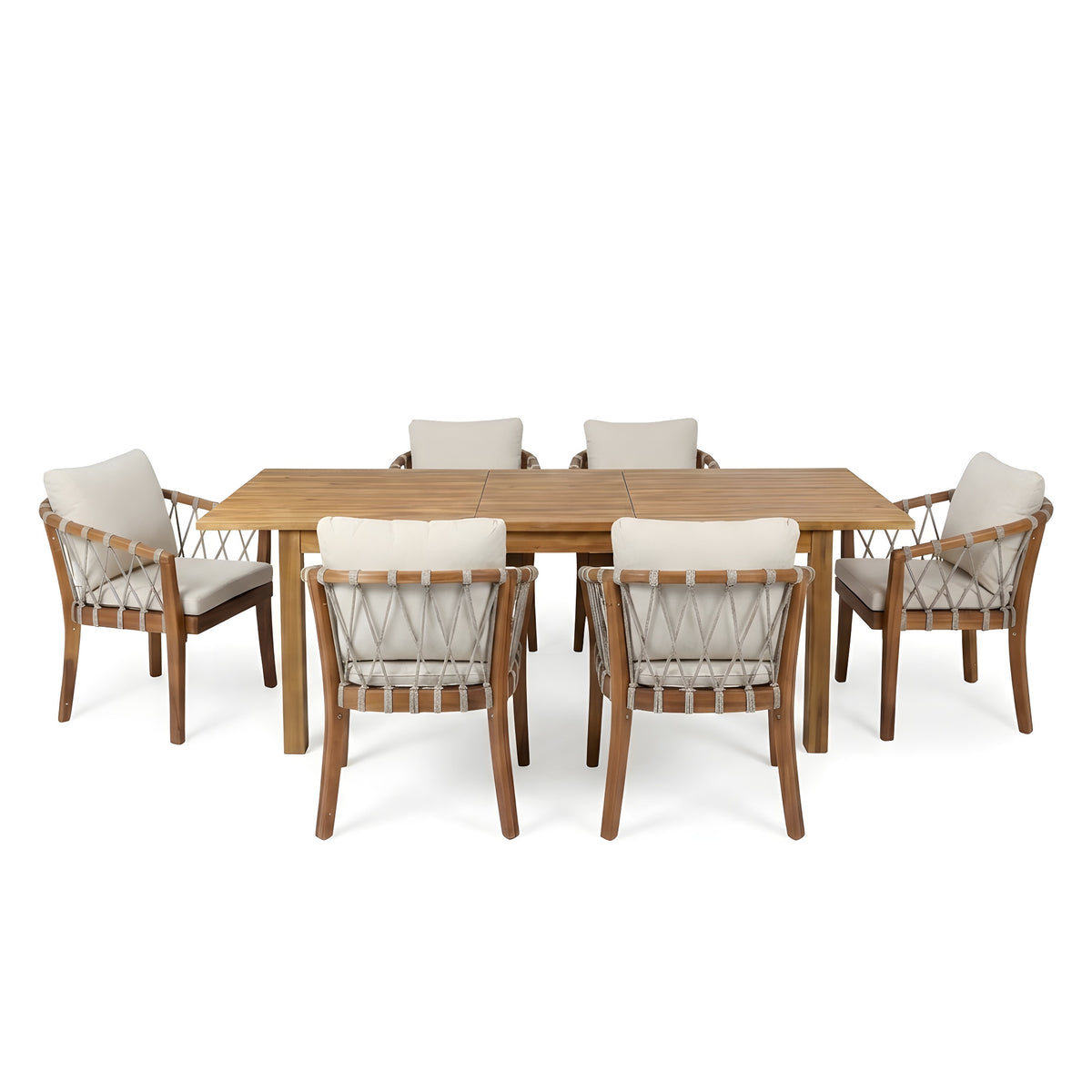 7 Pieces Acacia Wood Outdoor Dining Set