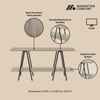Celine 47" Console Table in Rustic