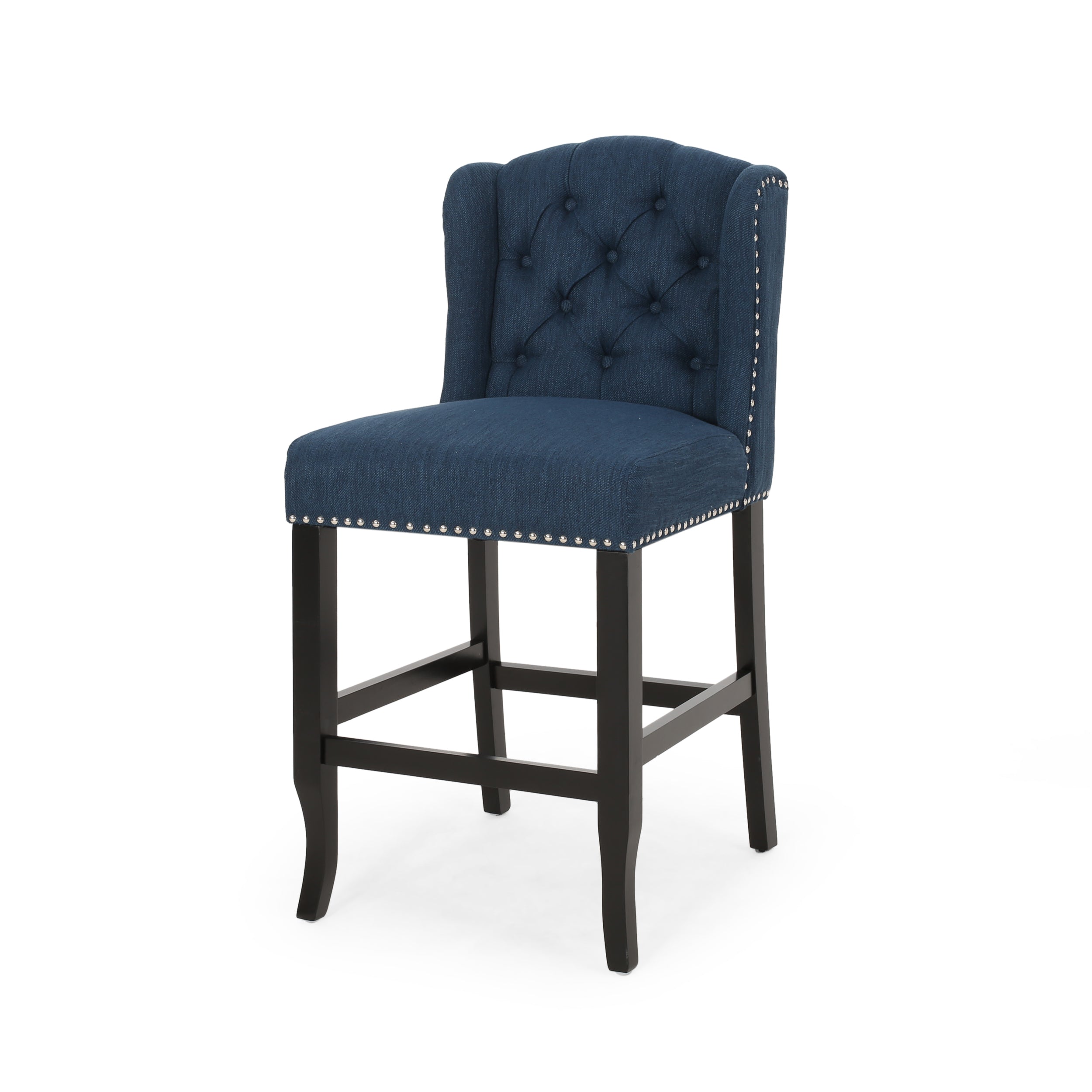 Vienna Contemporary Fabric Tufted Wingback Counter Stools, Set of 2