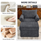 37.5" Accent Chair with Ottoman