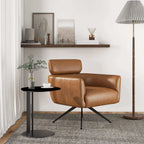 Camila Mid-Century Modern Leather Lounge Chair