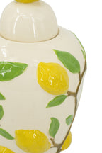 Elegant Ceramic Jar with Lemon Accents