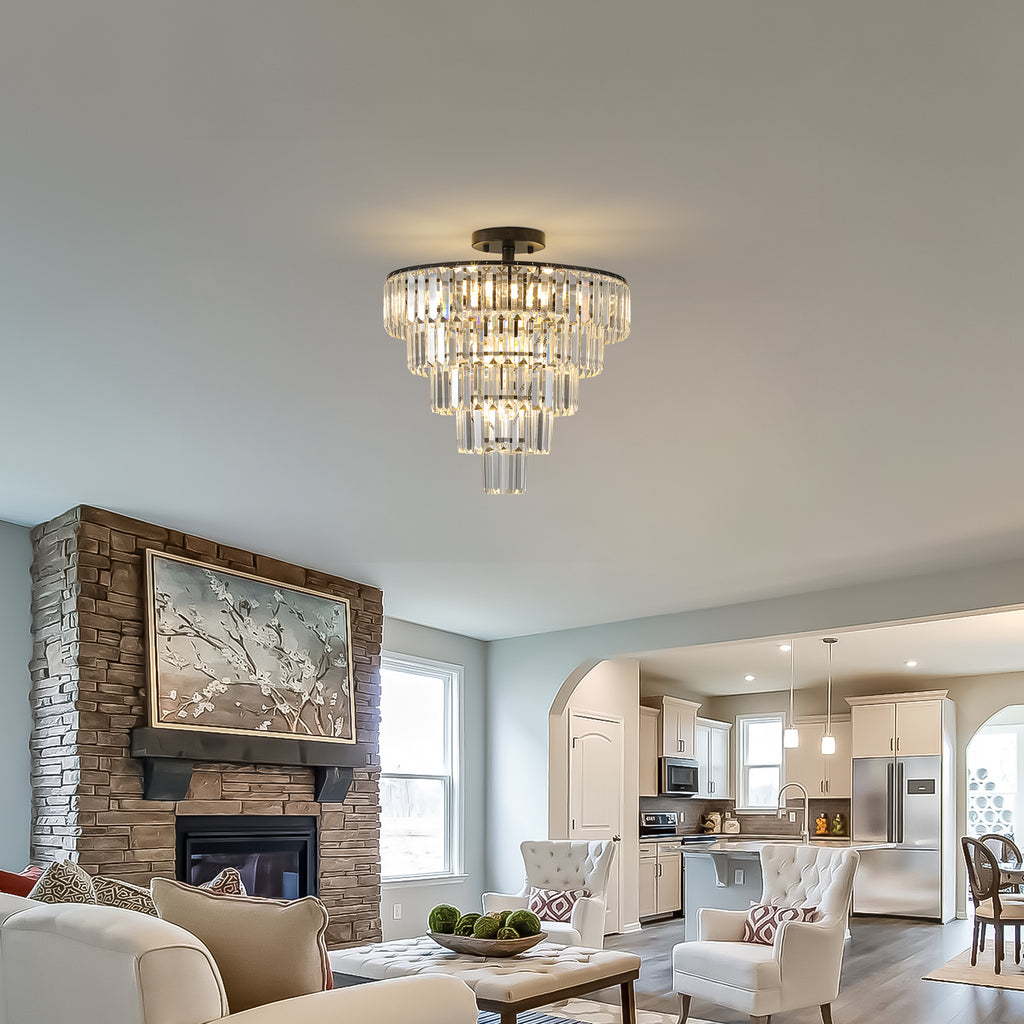 20" Black Crystal Chandelier