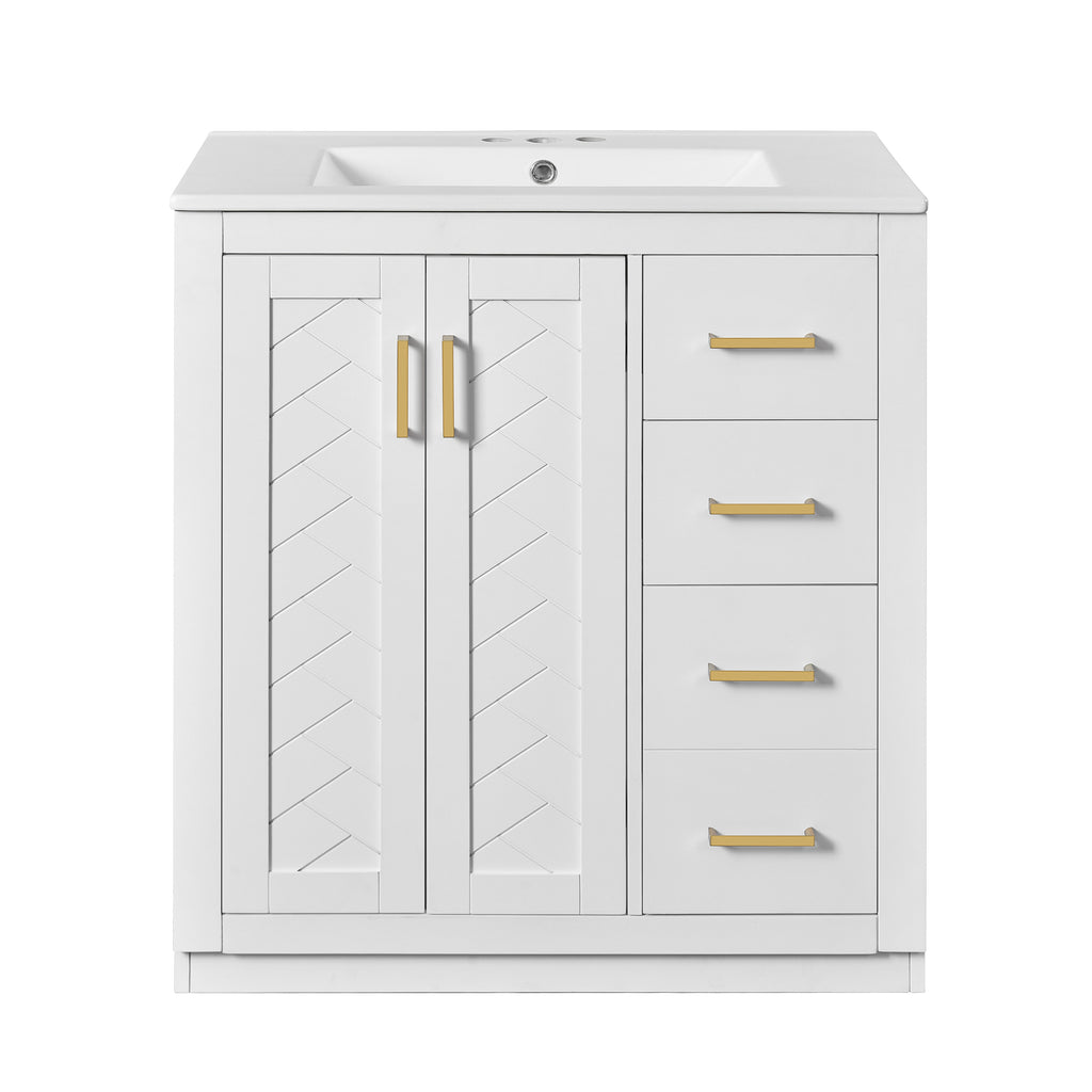30'' Bathroom Vanity with Ceramic Sink Combo