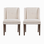 Light Luxury Rivet Upholstered Dining Chair Set of 2
