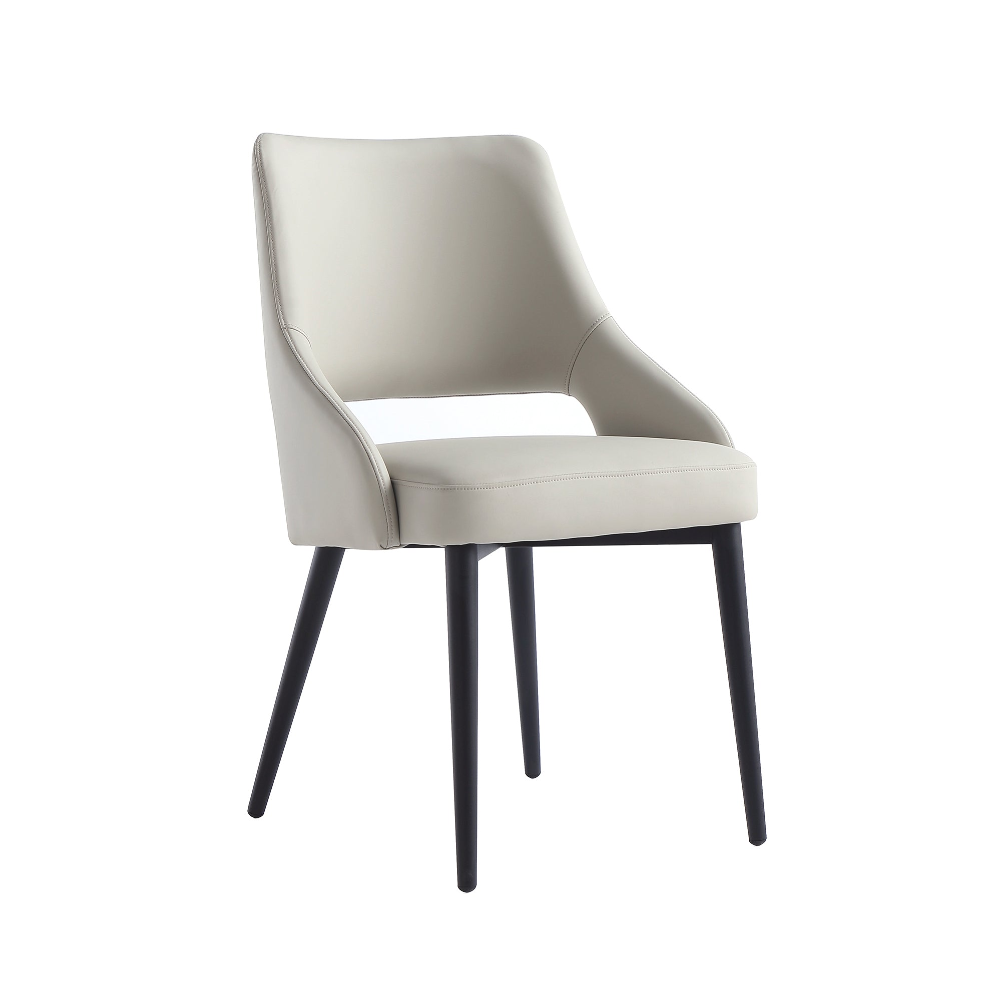 Tremont Metal Vegan Leather Dining Chair in Stone