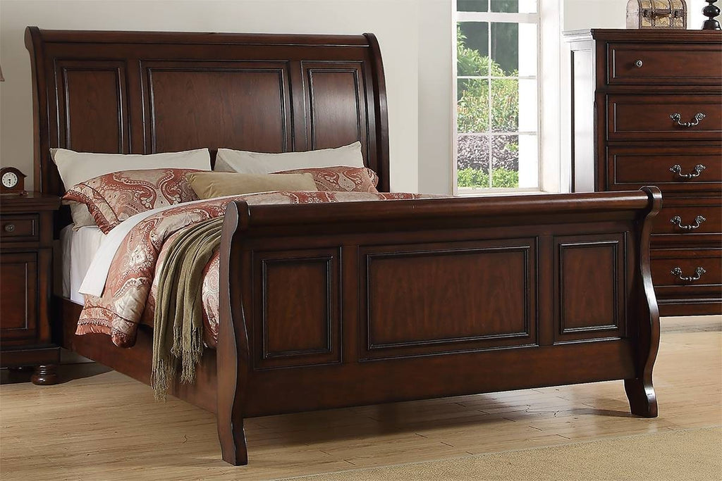 Traditional 3pc Set California King Size Bed & Nightstands