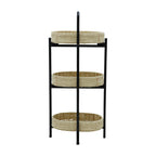 3 Tiers Tray Tables Paper Rope Woven Side Table