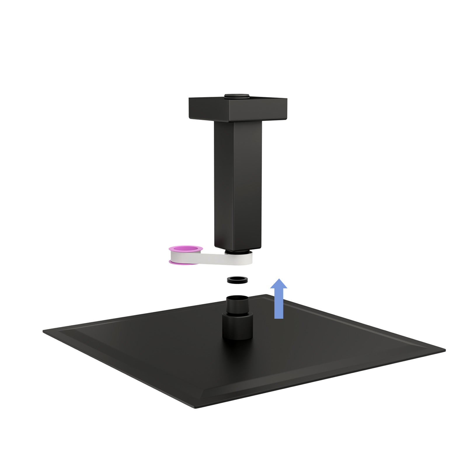 3-Inch Ceiling Mounted Shower Arm with Flange - Matte
