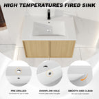 30" Floating Bathroom Vanity with Sink