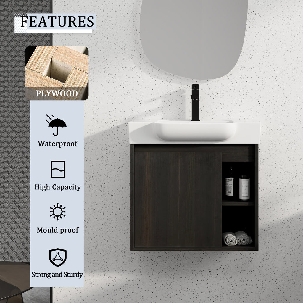 24'' Wall-Mounted Bathroom Vanity