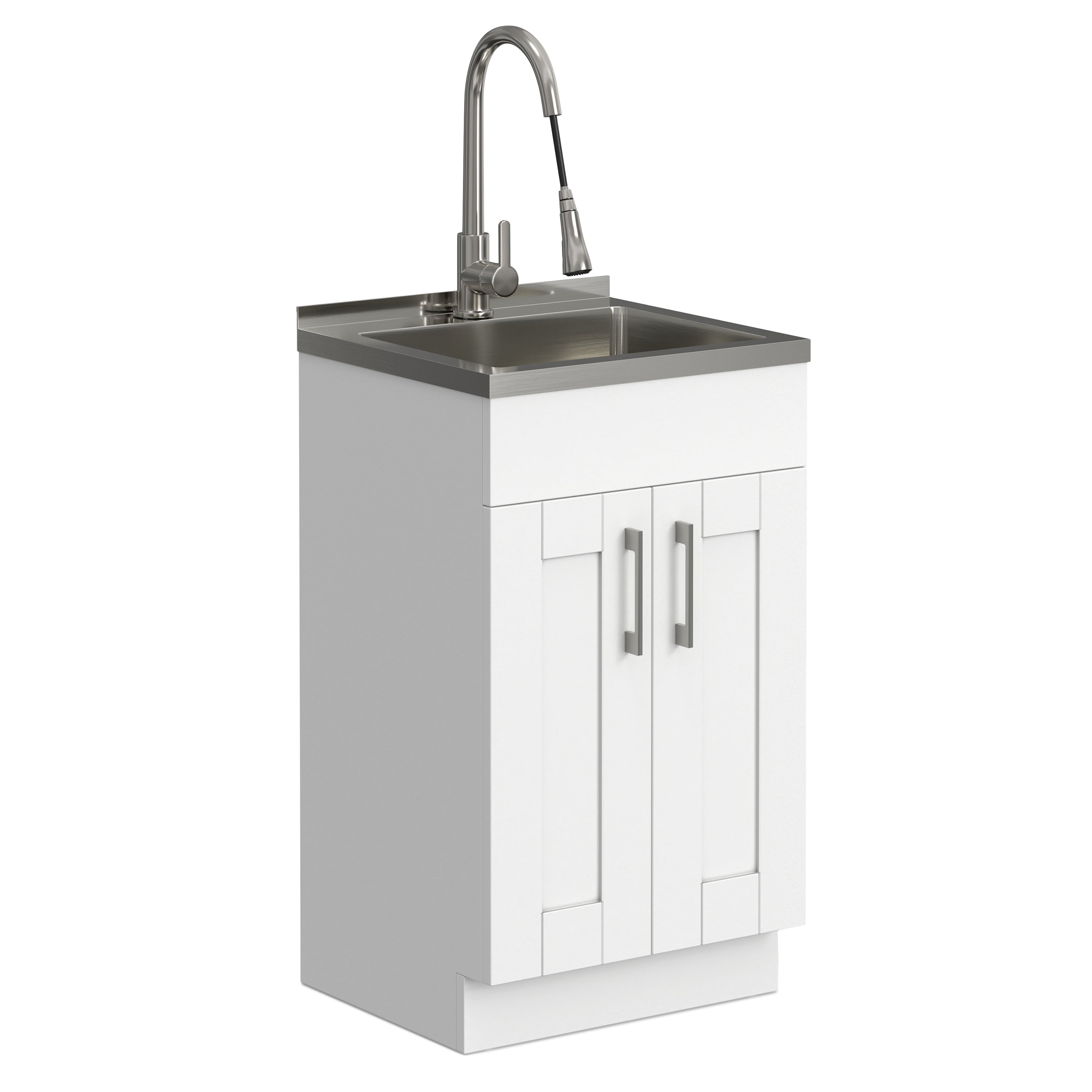 Modern Wide Shaker All-In-One 20-Inch Laundry Utility Sink and Cabinet