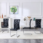 Set of 4 Retro Alligator Skin Upholstered Dining Chairs