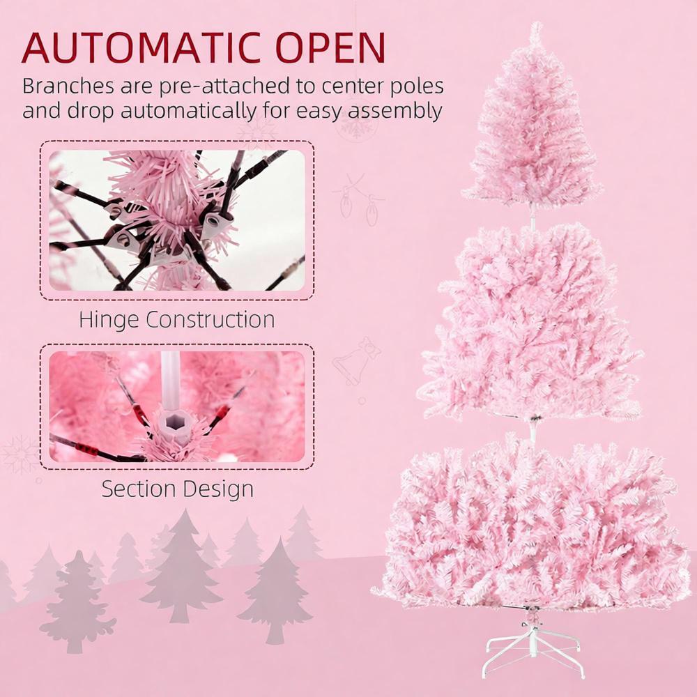 Artificial Pink Christmas Tree 7ft