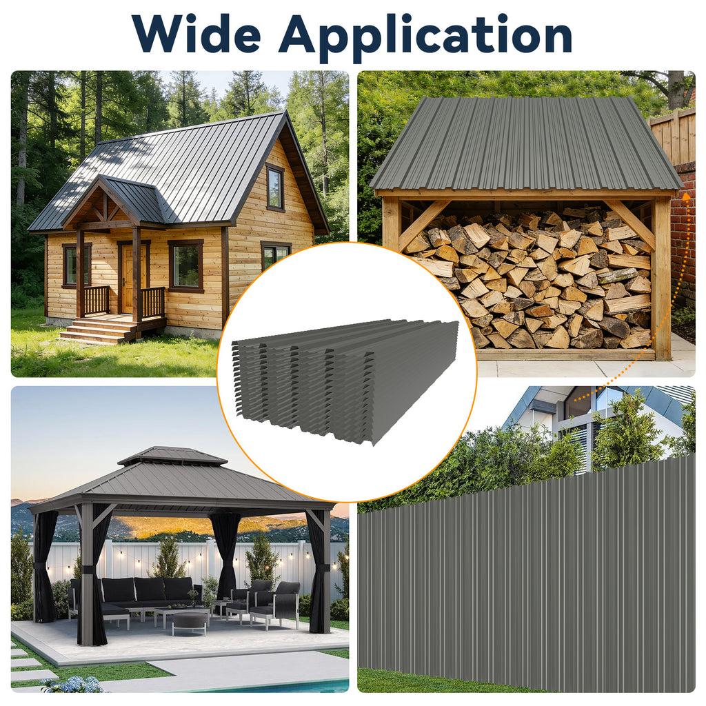 15 Pcs Heavy Duty Waterproof Metal Roofing Panels