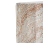 Outdoor/Indoor Lightweight Concrete Side Table - Cylinder Travertine Finish
