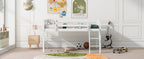 Full Size Wood Low Loft Bed with Ladder