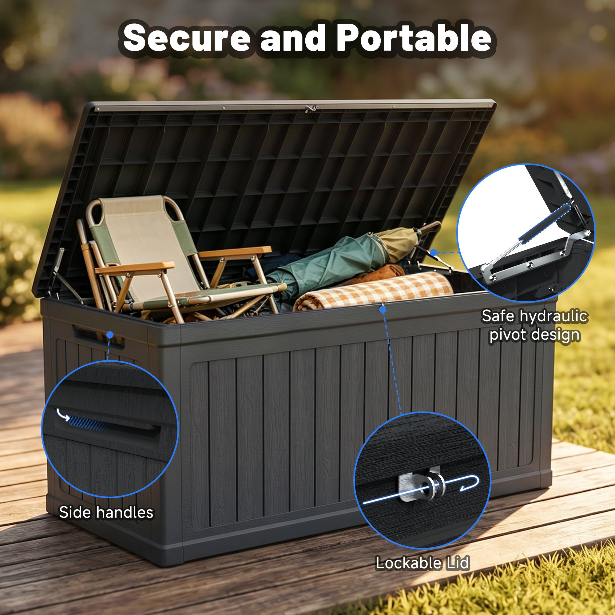 260 Gallon Large Outdoor Storage XXL Deck Box