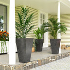 Outsunny 28" Tall Planters - Set of 3 Plastic Flower Pots