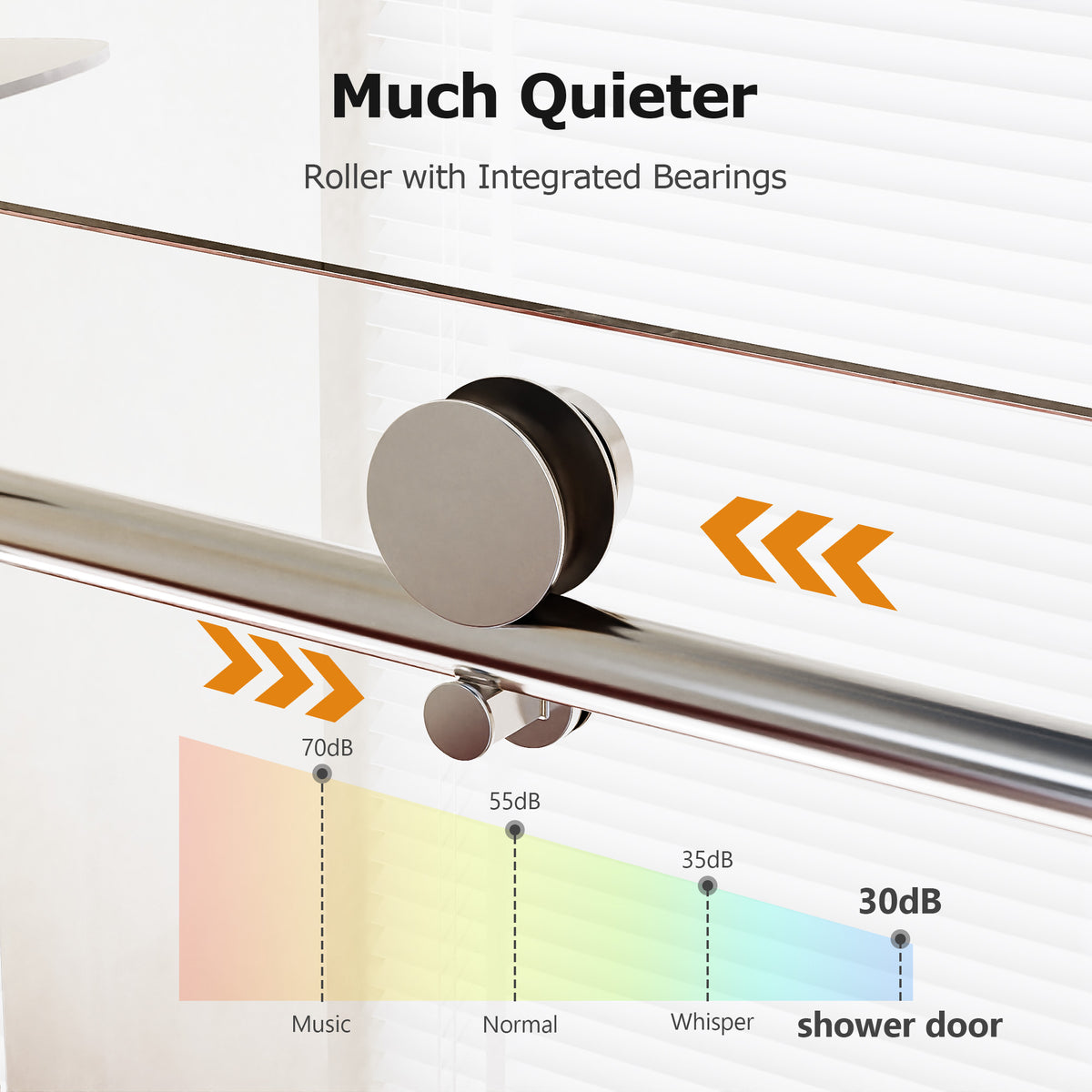 Frameless Single Sliding Shower Doors with Soft-Close Mechanism
