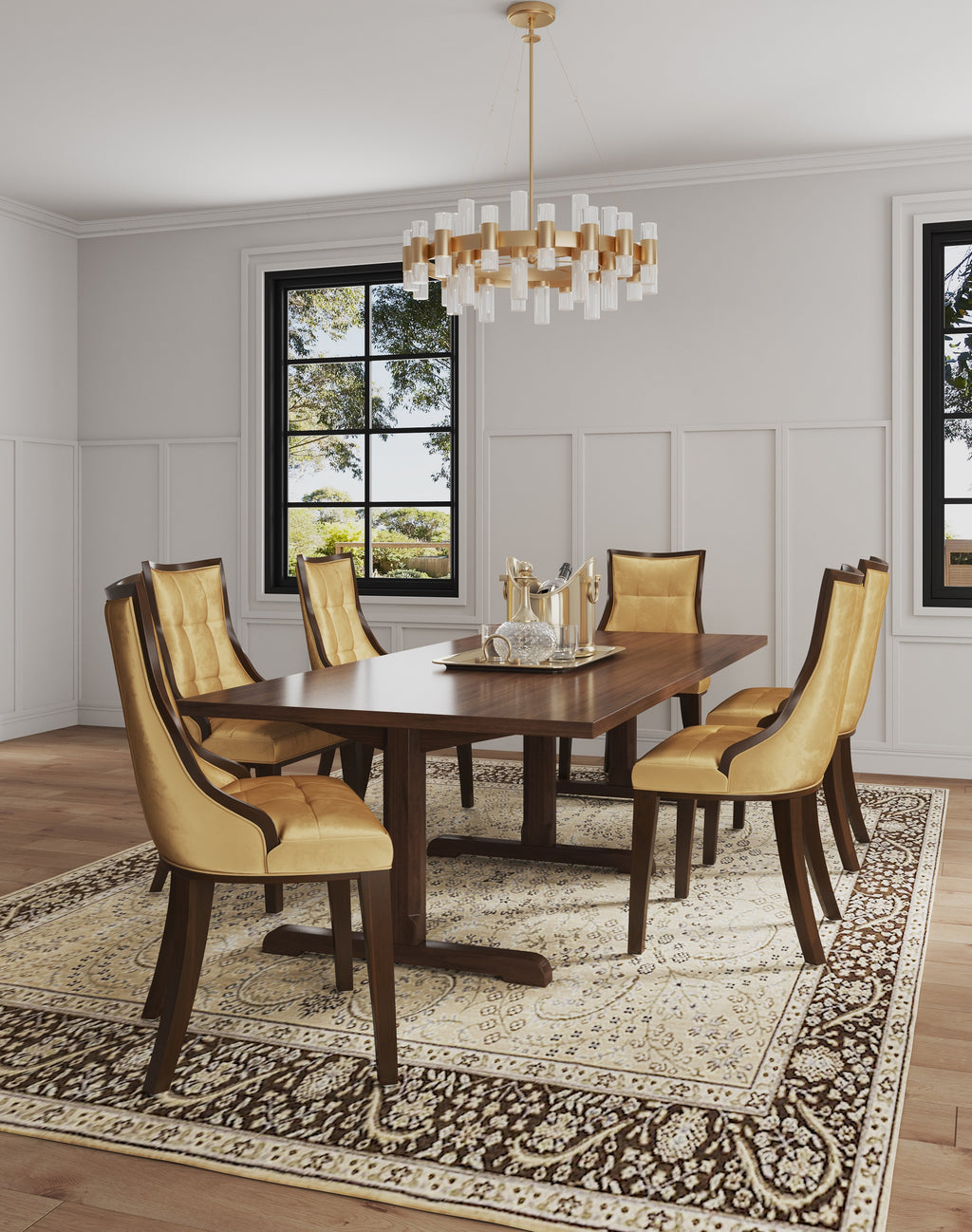 Fifth Avenue Wood Upholstered Dining Chair in Antique