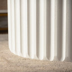 White Scalloped Round Coffee Table Set