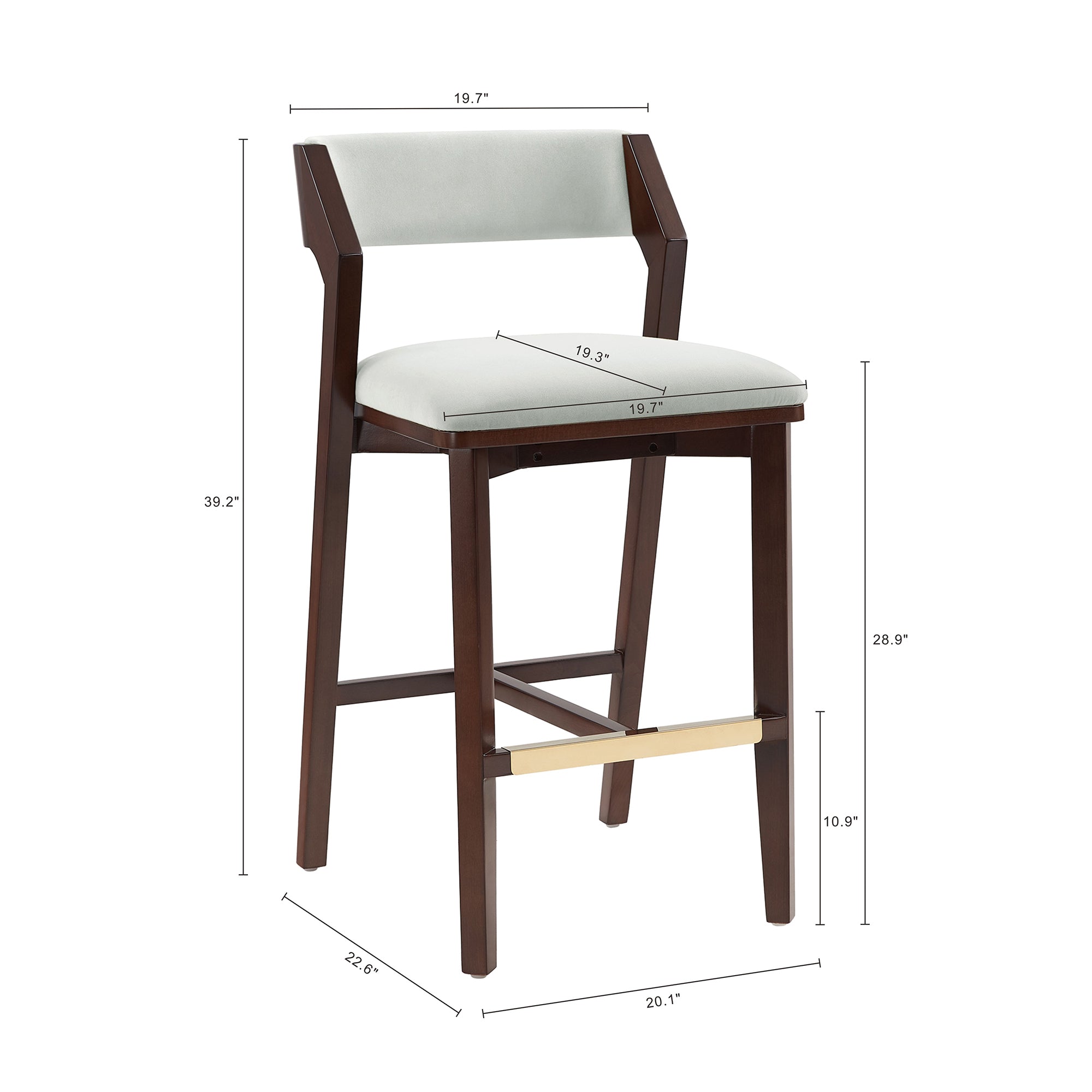 Patricia Velvet Barstool with Backrest