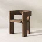 Soren Solid Reclaimed Elm Sculptural Accent Curved Dining Chair