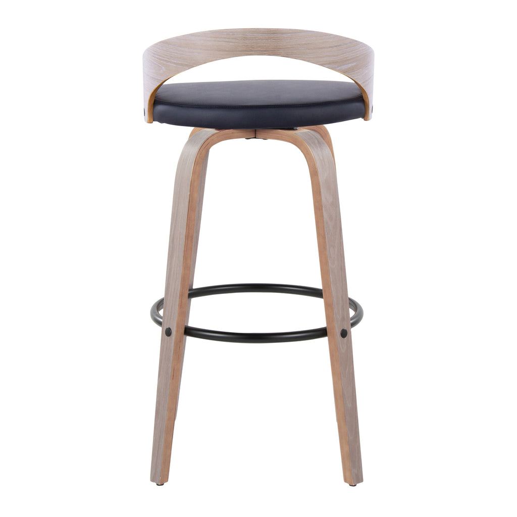 30" Contemporary Fixed-Height Barstool with Swivel in Light