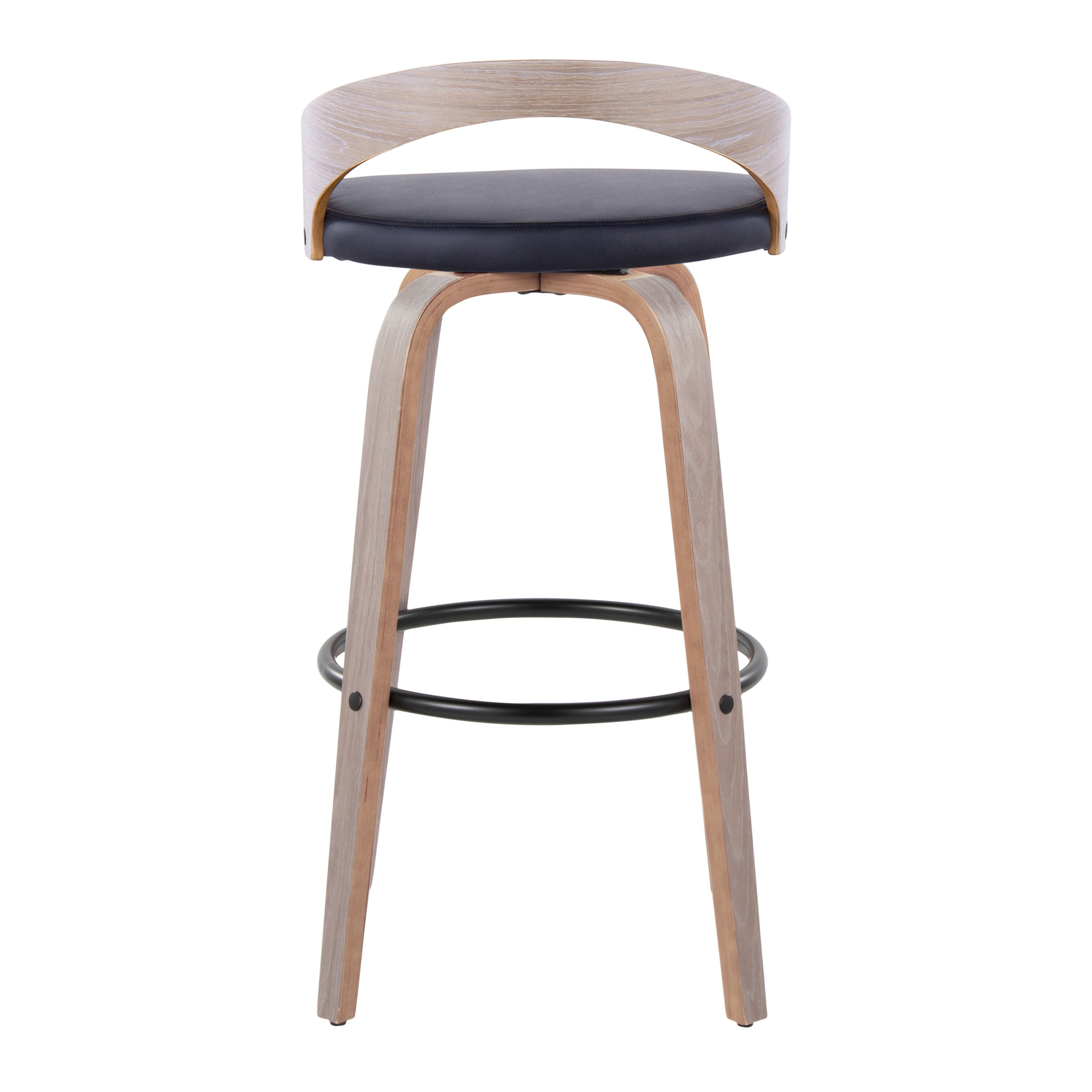 30" Contemporary Fixed-Height Barstool with Swivel in Light