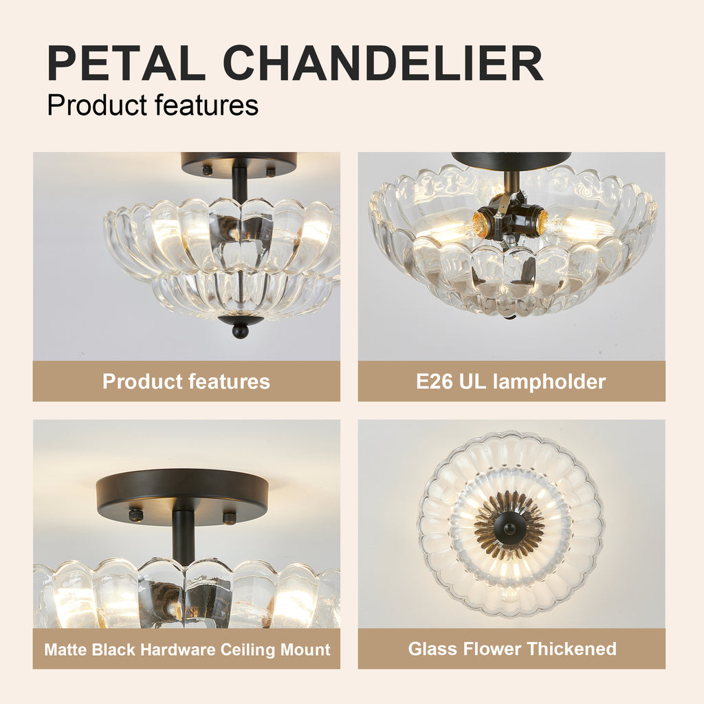Smoky Semi Flush Mount Ceiling Light