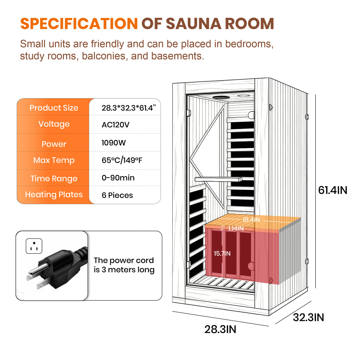 1090W Premium Sauna