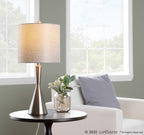 23" Contemporary Metal Table Lamp in Brushed Nickel