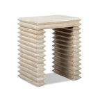Veda 20" Reclaimed Wood Stacked Geometric Waterfall Side Table