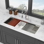 45 x 19 x 10 Inch Single Bowl Undermount Workstation Kitchen Sink