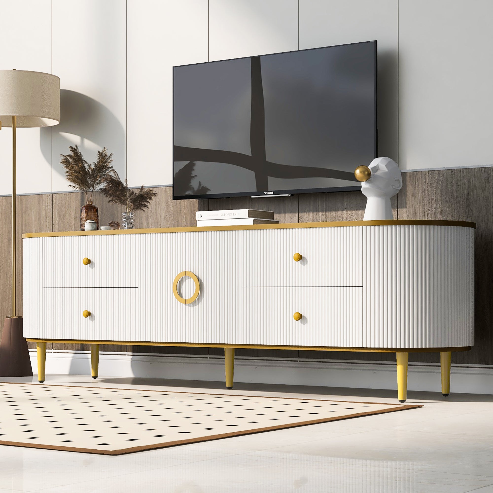 Vibe Haus Modern TV Stand for TVs Up to 80 Inches