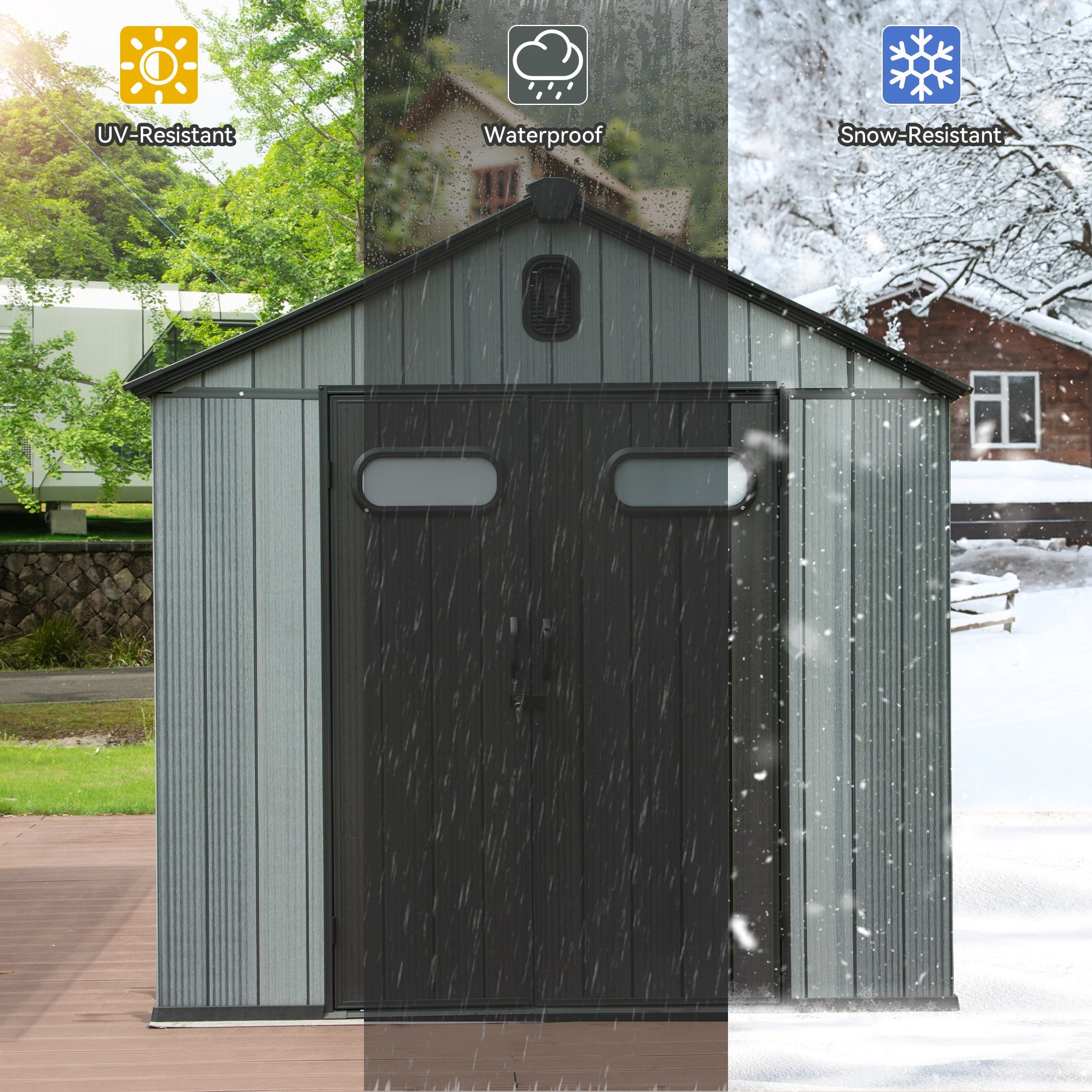 8X10FT Outdoor Resin Storage Shed