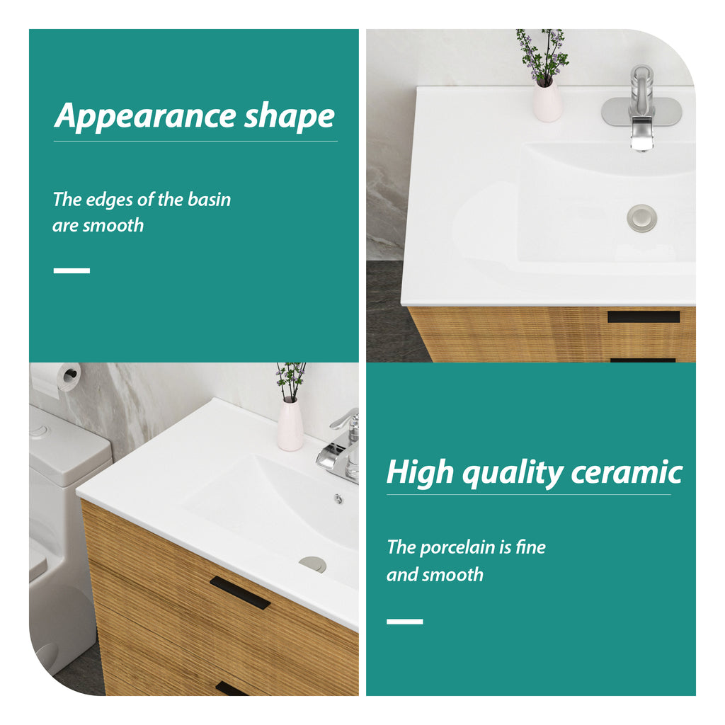 36"x18" White Rectangular Single Vanity Top