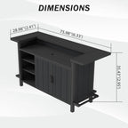 Outdoor Aluminum Grill Cart Resin Bar Cart