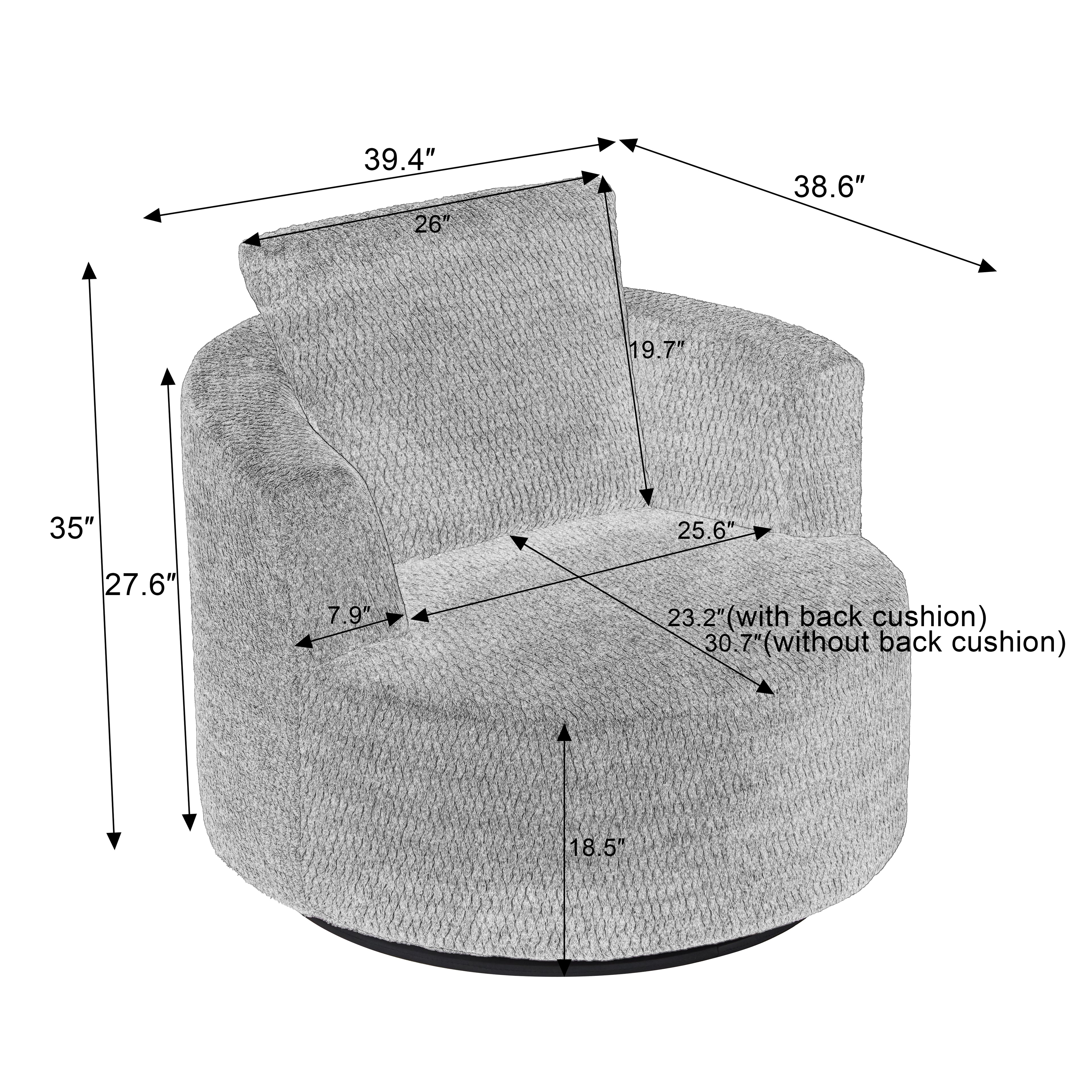 Compressible 360° Swivel Accent Chair