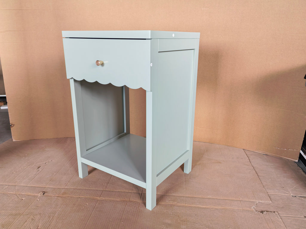 Modern Nightstand with Drawer and Open Shelf