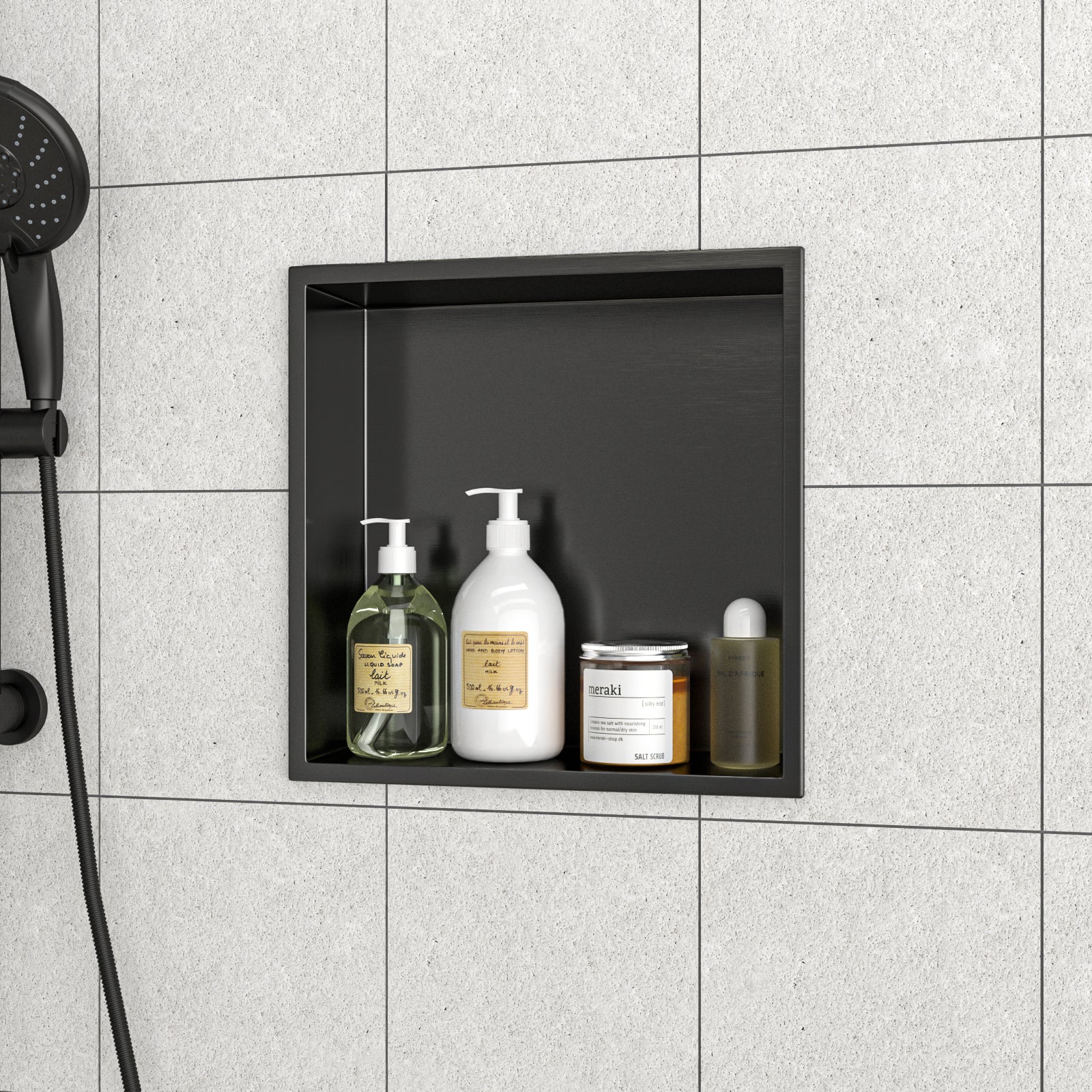 12" x 12" Stainless Steel Shower Niche - Gunmetal