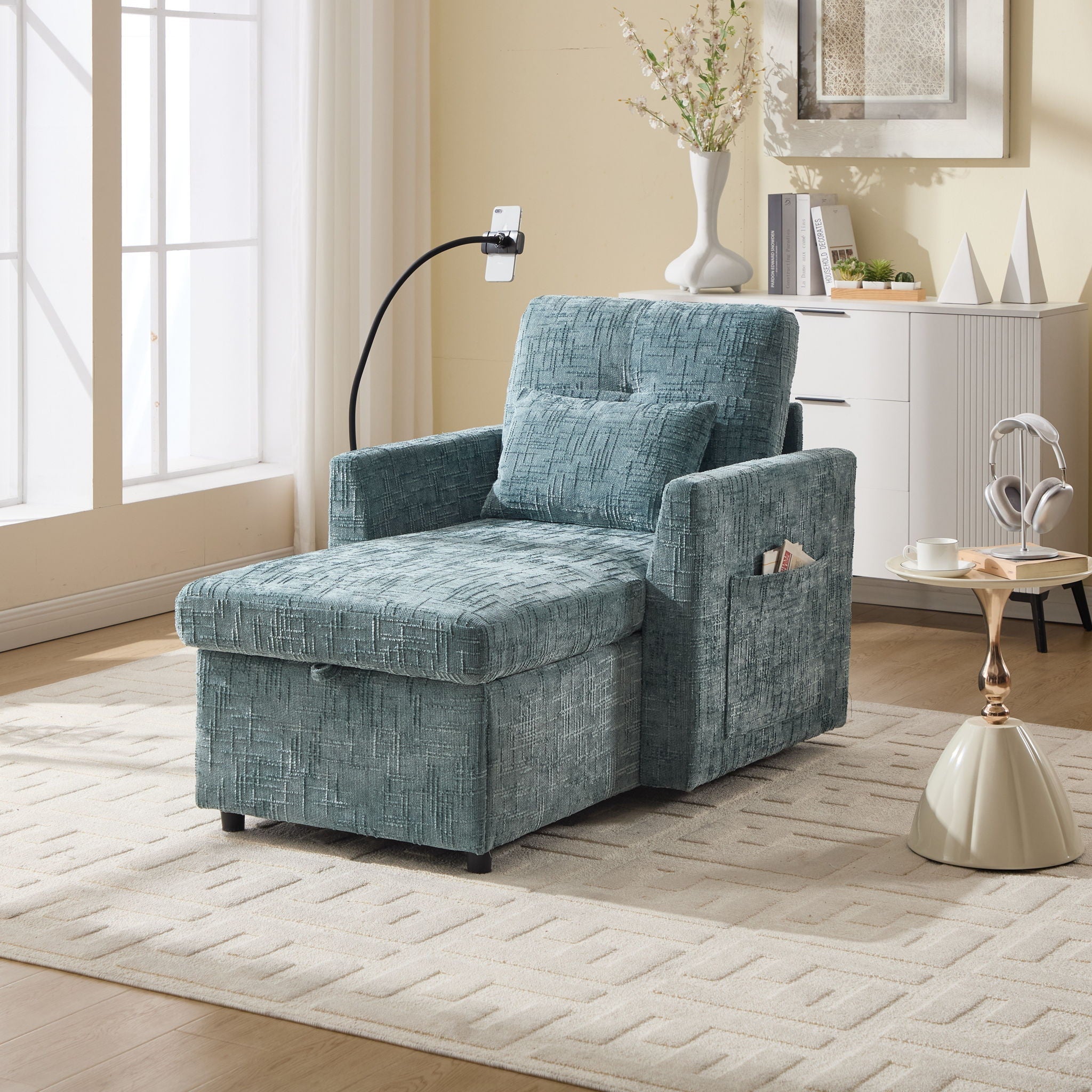 Multifunctional Recliner Sofa With Storage And Phone Bracket