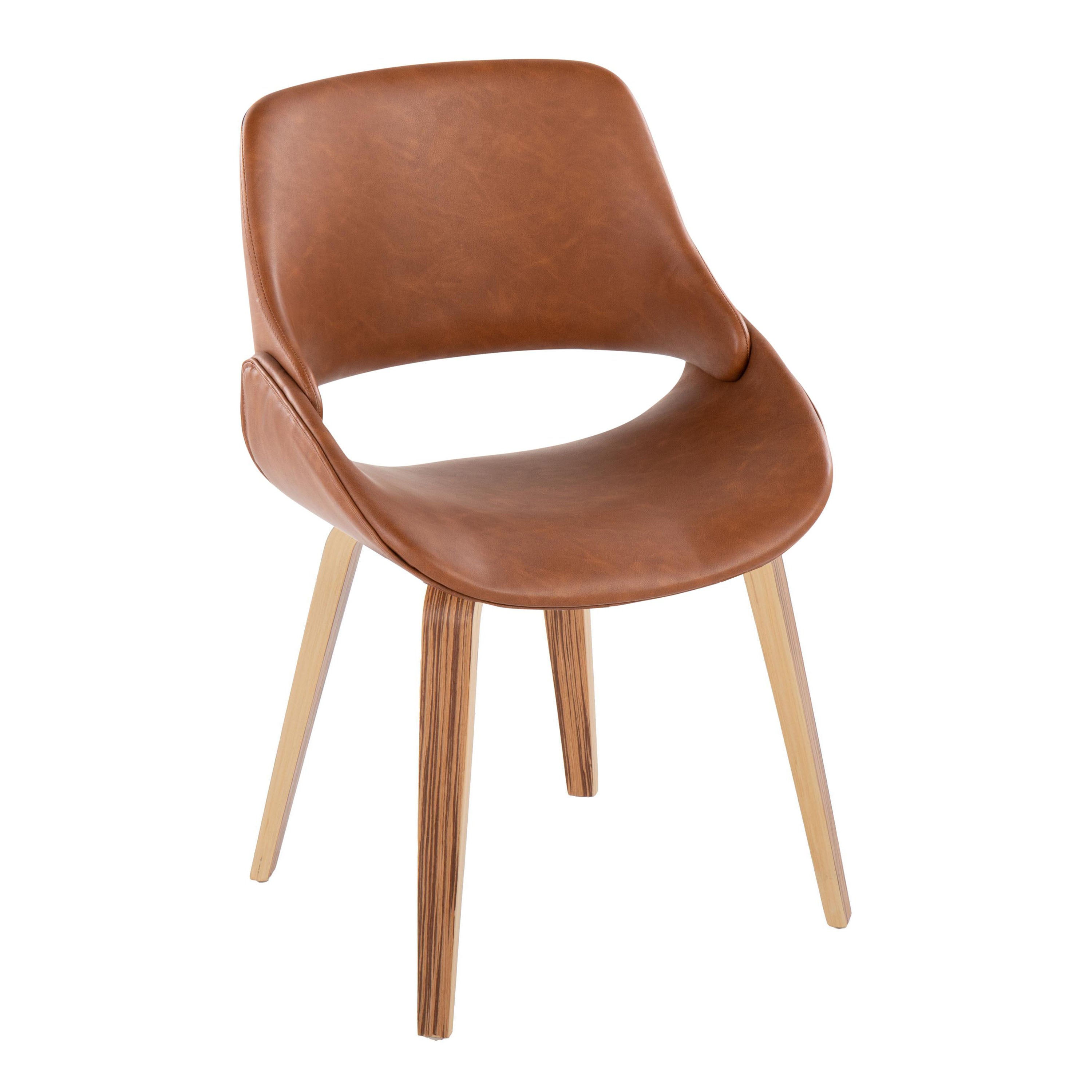 Mid-Century Modern Accent/Dining Chair Set in Zebra Wood