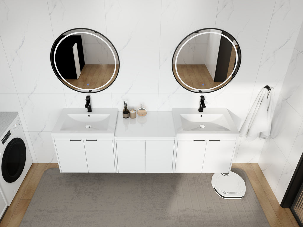 Stylish 72" Bathroom Vanity With Resin Sink