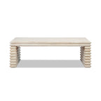 Veda 55" Reclaimed Wood Stacked Geometric Waterfall Coffee Table
